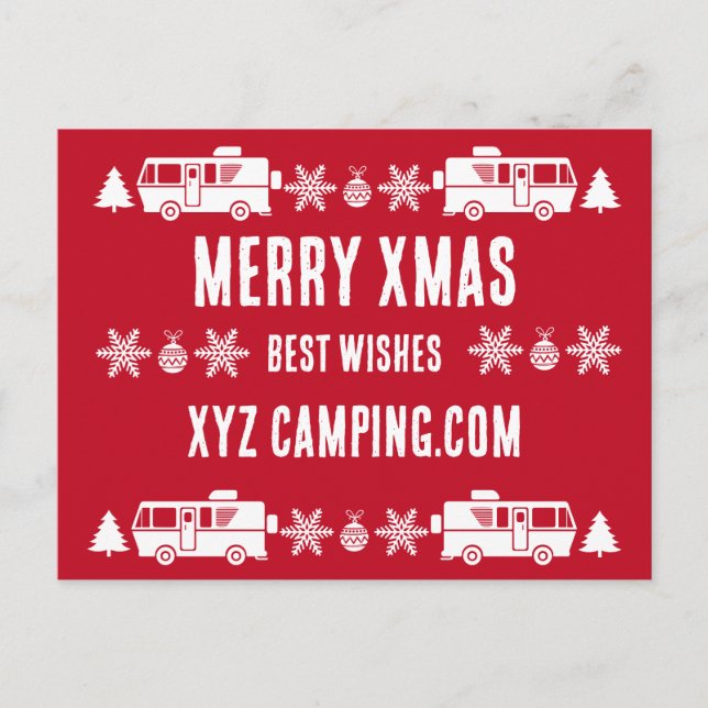 Carte Postale Décor de Noël RV Motorhome (Devant)