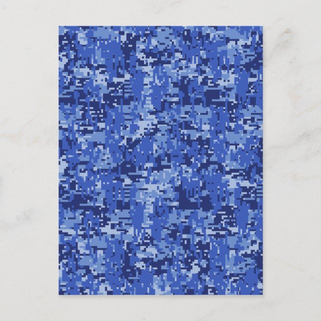 Carte Postale Décor de texture Camouflage bleu marine Pixels num (Devant)