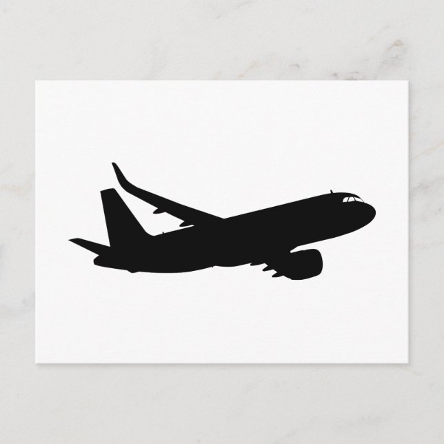 Carte Postale Décor de vol Silhouette de la ligne d'avion (Devant)