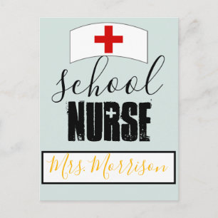 Carte Postale Décor du bureau des infirmières scolaires ; casque