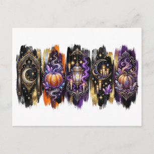 Carte Postale Décor sorcier céleste, Halloween effrayant