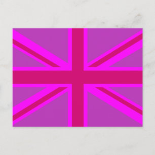 Carte Postale Décor Union Jack Fuchsia rose chaud
