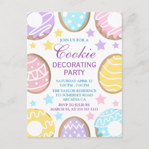Carte Postale Décoration de biscuits de Pâques au pastel