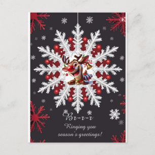 Carte Postale Décoration de flocon de neige de Noël avec des acc