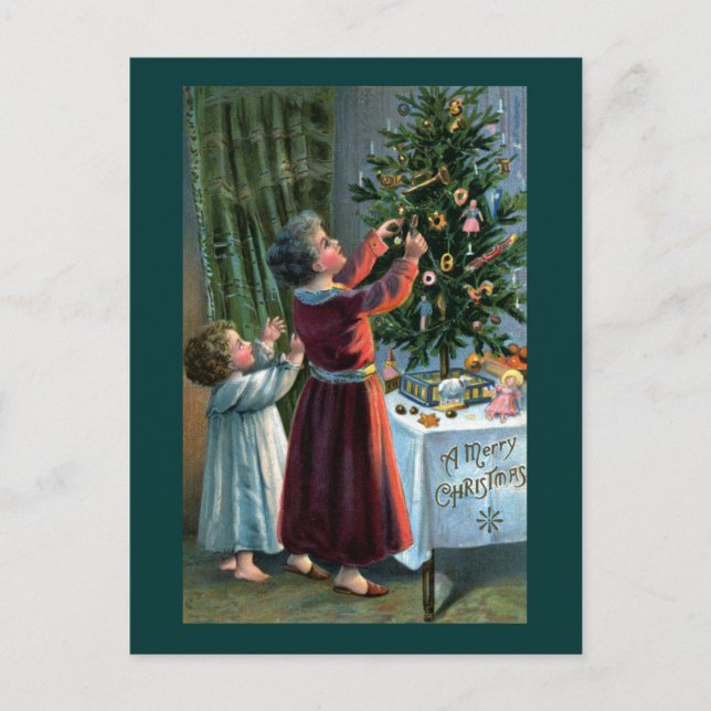 Carte Postale Décoration de l'arbre de la table (Devant)