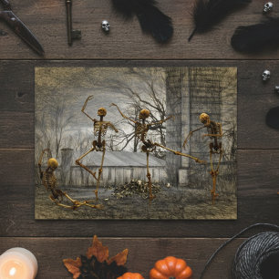 Carte Postale Décoration Halloween vintage en découpage de squel