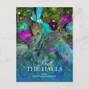 Carte Postale Décorations de Noël Peacock