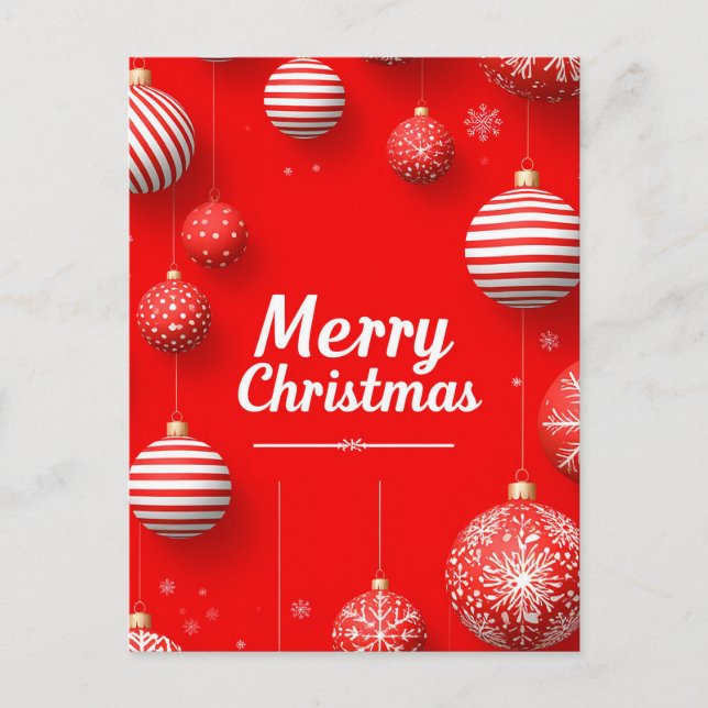 Carte Postale 🎁 Décorations de vacances rouges Élégant Noël Fes (Devant)