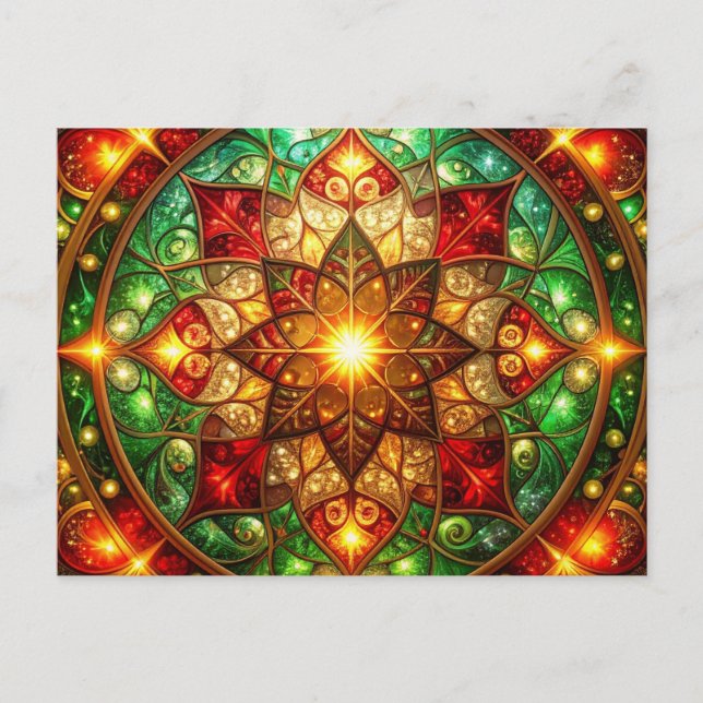 Carte Postale Decorative Red Green Christmas Holiday Postcard (Devant)
