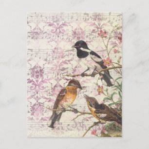 Carte Postale Découpage de l'Ephémère vintage