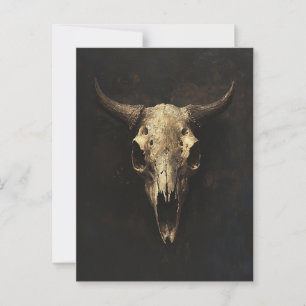 Carte Postale Découpage gothique du crâne taureau