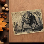Carte Postale Découpage vintage de l'Halloween Werewolf<br><div class="desc">Cette conception peut être personnalisée en choisissant l'option Modifier la conception. Vous pouvez également transférer sur d'autres objets. Contactez-moi à l'adresse colorflowcreations@gmail.com ou utilisez l'option conversation en haut de la page si vous souhaitez avoir cette conception sur un autre produit ou si vous avez besoin d'aide pour cette conception. Voir...</div>