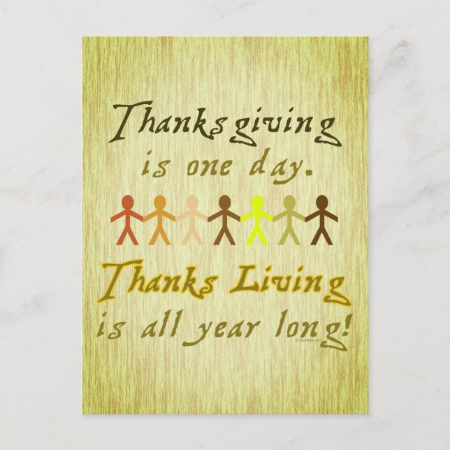 Carte Postale Découpages de papier de Thanksgiving Citation mign (Devant)