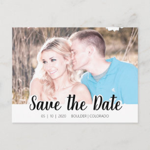 Carte Postale Découpe de script simple   Save the date