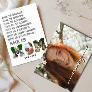 Carte Postale Découpure personnalisée de maman photo Affirmation