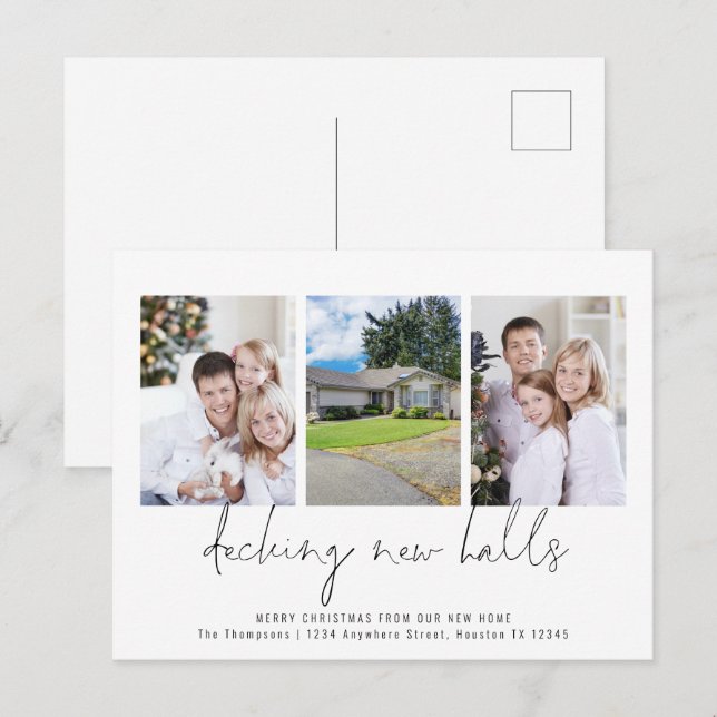 Carte Postale Découvrir Nouvelles Halls 3 Photos Déménager Noël (Devant / Derrière)