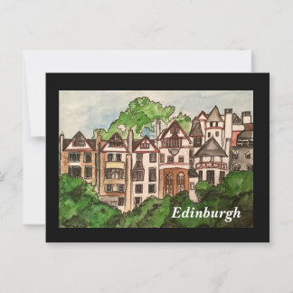 Carte postale d'Édimbourg ( Maisons à côté du chât