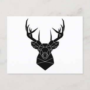 Carte Postale Deer Head Fichier Ai Géométrique Deer Silhouette S