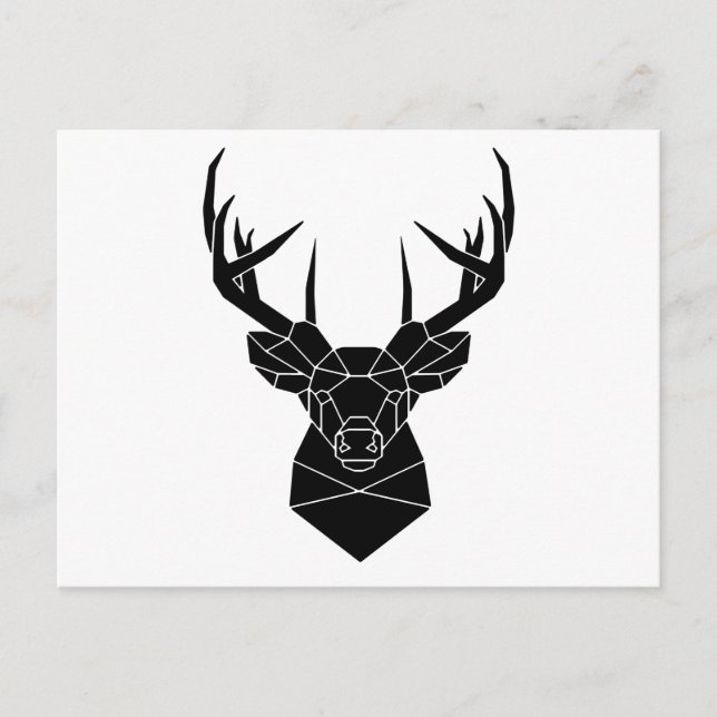 Carte Postale Deer Head Fichier Ai Géométrique Deer Silhouette S (Devant)