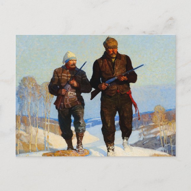 Carte Postale Deer Hunters, 1924 par Newell Convers Wyeth (Devant)