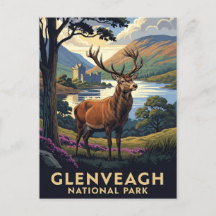 Carte Postale Deer in Glenveagh National Park Irlande Travel