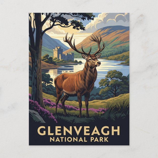 Carte Postale Deer in Glenveagh National Park Irlande Travel (Devant)