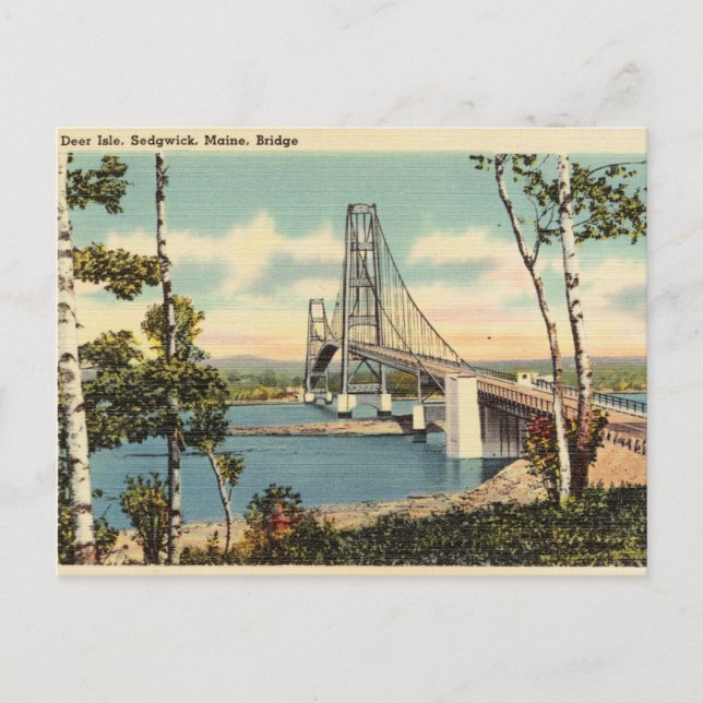 Carte Postale Deer Island, Sedgwick, Maine, Pont (Devant)