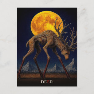Carte Postale Deer Long Socks gothique Surréaliste