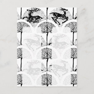 Carte Postale Deer médiéval et arbres, souvenir 2xbookmarks post