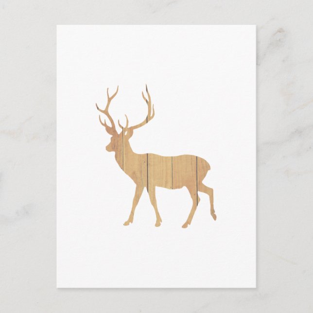 Carte Postale Deer on retro wooden background (Devant)
