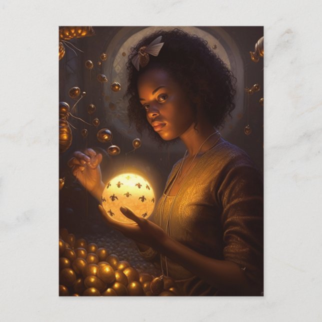 Carte Postale Déesse des Insectes scifi (Devant)