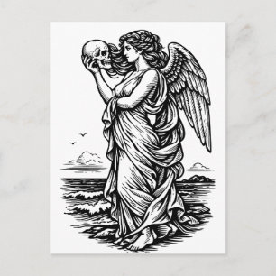 Carte Postale déesse grecque Aphrodite au bord de la mer avec le