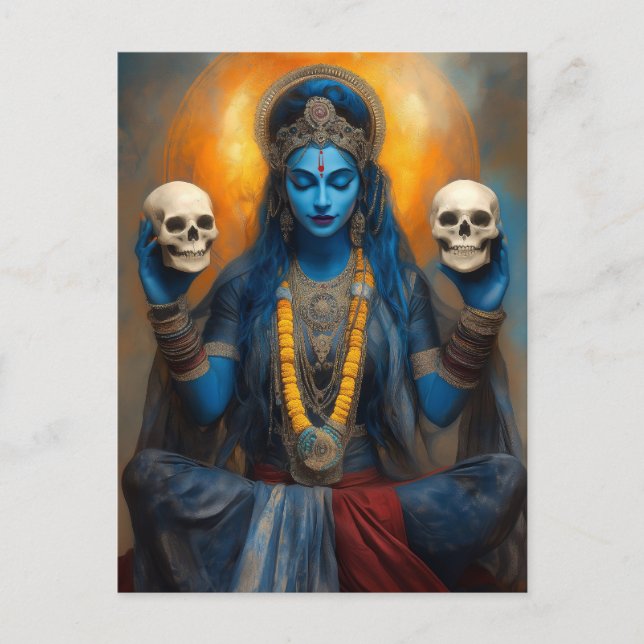 Carte Postale Déesse Kali Ma en méditation Fantastique Moderne (Devant)