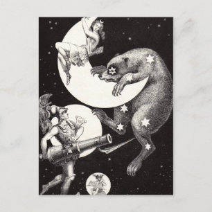 Carte Postale Déesse lunaire céleste antique et ours Major