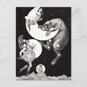 Carte Postale Déesse lunaire céleste antique et ours Ursa Major