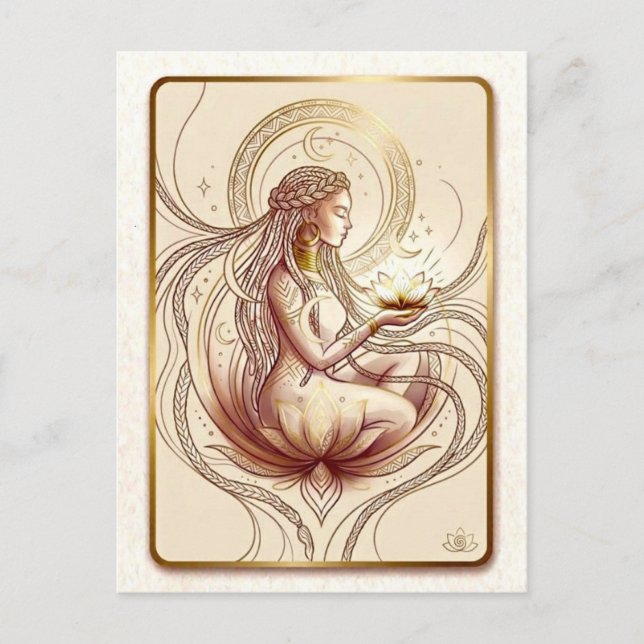 Carte Postale Déesse spirituelle du lotus sacré  (Devant)