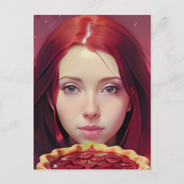 Carte postale Déesse tarte aux fraises (Devant)