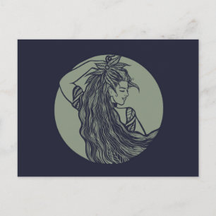 Carte Postale Déesse Terre Sorcière Verte Païenne Druide Sorcièr