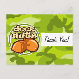 Carte Postale Deez Nuts; camo vert vif, camouflage