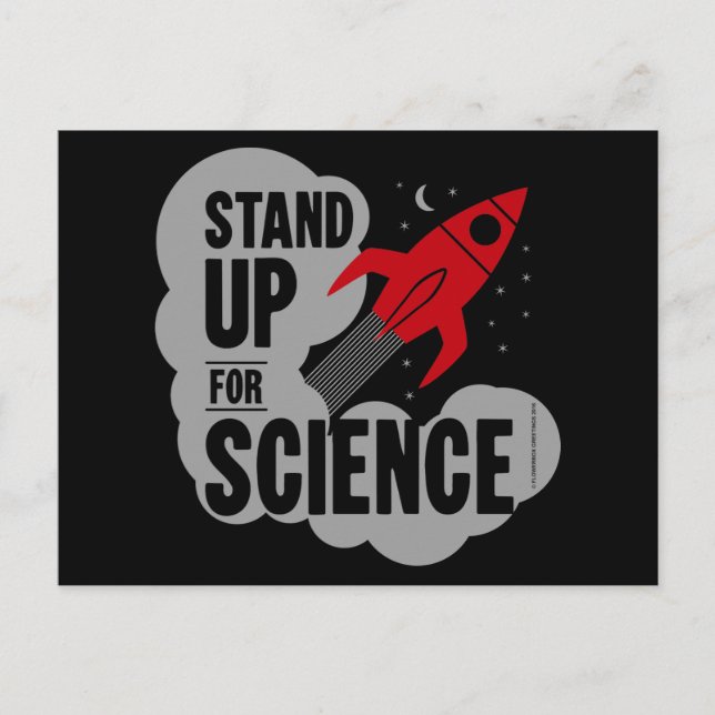 Carte Postale Défendez-vous pour la fusée Science (Devant)
