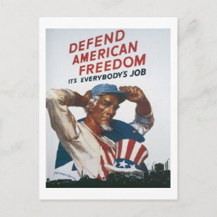 Carte Postale Défendre la liberté américaine Poster de guerre Vi