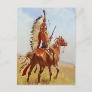 Carte Postale « Défi » Art occidental par Frederic Remington