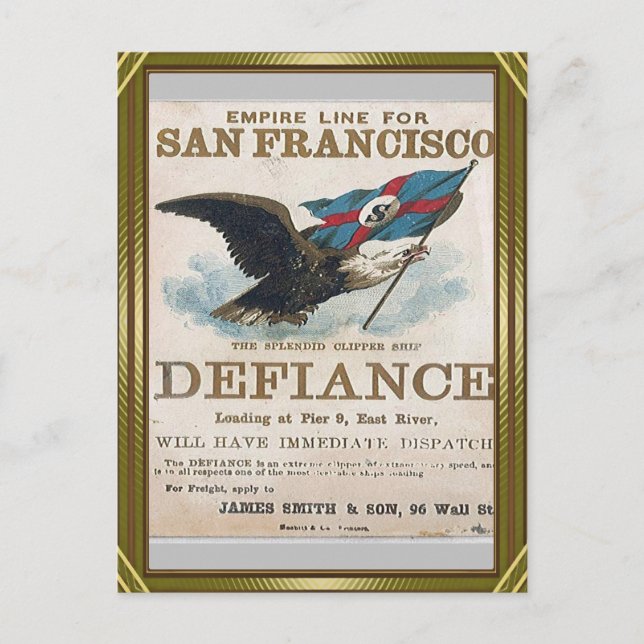 Carte Postale Défiance Clipper voile (Devant)
