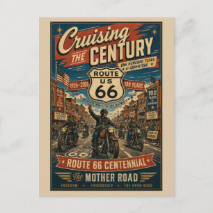 Carte Postale Défilé de motos du centenaire de la route 66 dans