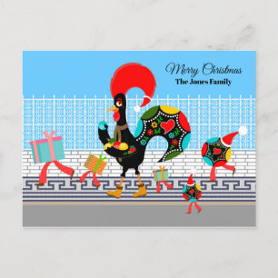 Carte Postale Défilé portugais de cadeaux de coq et de Baubles