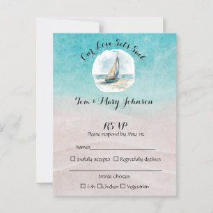 Carte Postale Définir le mariage de voile RSVP