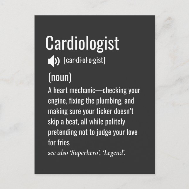 Carte Postale Définition de cardiologue  (Devant)