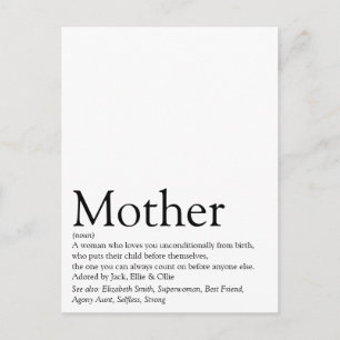 Carte Postale Définition de la meilleure maman, maman, mère du m