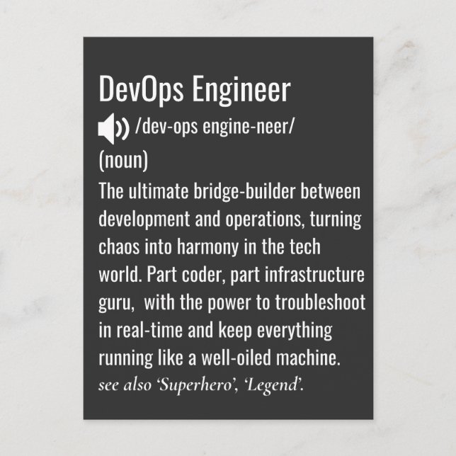 Carte Postale Définition de l'ingénieur DevOps (Devant)