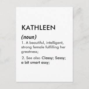 Carte Postale Définition de nom Kathleen modifiable, nom personn